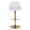 Daniella Contemporary Adjustable Barstool with Swivel in Gold Metal and White Faux Leather- Set of 2 — front view