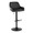 Daniella Contemporary Adjustable Barstool in Black Metal and Black Faux Leather with Rounded T Footrest- Set of 2 — product view