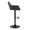 Daniella Contemporary Adjustable Barstool in Black Metal and Black Faux Leather with Rounded T Footrest- Set of 2 — side view