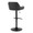 Daniella Contemporary Adjustable Barstool in Black Metal and Black Faux Leather with Rounded T Footrest- Set of 2 — rear three-quarter view