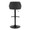 Daniella Contemporary Adjustable Barstool in Black Metal and Black Faux Leather with Rounded T Footrest- Set of 2 — back view