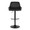 Daniella Contemporary Adjustable Barstool in Black Metal and Black Faux Leather with Rounded T Footrest- Set of 2 — front view