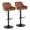 Daniella Contemporary Adjustable Barstool with Swivel in Black Metal and Camel Faux Leather- Set of 2 — pair view