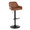 Daniella Contemporary Adjustable Barstool with Swivel in Black Metal and Camel Faux Leather- Set of 2 — product view