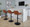 Daniella Contemporary Adjustable Barstool with Swivel in Black Metal and Camel Faux Leather- Set of 2 — lifestyle photo 1