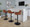 Daniella Contemporary Adjustable Barstool with Swivel in Black Metal and Camel Faux Leather- Set of 2 — lifestyle photo 2
