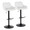 Daniella Contemporary Adjustable Barstool with Swivel in Black Metal and White Faux Leather- Set of 2 — pair view