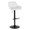 Daniella Contemporary Adjustable Barstool with Swivel in Black Metal and White Faux Leather- Set of 2 — product view