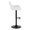 Daniella Contemporary Adjustable Barstool with Swivel in Black Metal and White Faux Leather- Set of 2 — side view