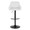 Daniella Contemporary Adjustable Barstool with Swivel in Black Metal and White Faux Leather- Set of 2 — front view