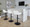Daniella Contemporary Adjustable Barstool with Swivel in Black Metal and White Faux Leather- Set of 2 — lifestyle photo 1