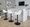 Daniella Contemporary Adjustable Barstool with Swivel in Black Metal and White Faux Leather- Set of 2 — lifestyle photo 2