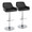 Daniella table in Chrome Metal, Black PU, coordinated set view, featuring swivel and adjustable height