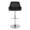 Daniella table in Chrome Metal, Black PU, front view, featuring swivel and adjustable height