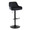 Daniella Contemporary Adjustable Barstool with Swivel in Black Metal and Black Velvet with Rounded T Footrest- Set of 2 — product view