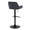 Daniella Contemporary Adjustable Barstool with Swivel in Black Metal and Black Velvet with Rounded T Footrest- Set of 2 — rear three-quarter view