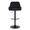 Daniella Contemporary Adjustable Barstool with Swivel in Black Metal and Black Velvet with Rounded T Footrest- Set of 2 — front view