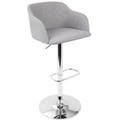 Daniella Contemporary Adjustable Barstool with Swivel in Light Grey — product view