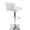 Eclair table in Chrome, White PU, Clear Acrylic, back and side view, featuring swivel