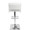 Eclair table in Chrome, White PU, Clear Acrylic, back view, featuring swivel