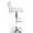 Éclair Contemporary Adjustable Barstool in White Faux Leather — side view