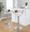Elisa Mid-Century Modern Adjustable Barstool with Swivel in Chrome Metal, Walnut Wood and Cream Fabric with Rounded T Footrest- Set of 2 — lifestyle photo 2