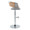 Elisa Mid-Century Modern Adjustable Barstool with Swivel in Chrome Metal, Whitewashed Wood and Grey Fabric with Rounded T Footrest- Set of 2 — side view