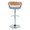 Elisa Mid-Century Modern Adjustable Barstool with Swivel in Chrome Metal, Whitewashed Wood and Grey Fabric with Rounded T Footrest- Set of 2 — back view