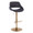 Fabrico Contemporary Adjustable Barstool with Swivel in Gold Metal and Charcoal Fabric with Rounded T Footrest- Set of 2 — product view