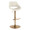 Fabrico Contemporary Adjustable Barstool with Swivel in Gold Metal and Cream Noise Fabric with Rounded T Footrest- Set of 2 — product view