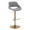 Fabrico Contemporary Adjustable Barstool with Swivel in Gold Metal and Grey Noise Fabric with Rounded T Footrest- Set of 2 — product view