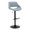 Fabrico Contemporary Adjustable Barstool with Swivel in Black Metal and Blue Noise Fabric with Rounded T Footrest- Set of 2 — product view