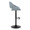 Fabrico Contemporary Adjustable Barstool with Swivel in Black Metal and Blue Noise Fabric with Rounded T Footrest- Set of 2 — side view