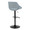 Fabrico Contemporary Adjustable Barstool with Swivel in Black Metal and Blue Noise Fabric with Rounded T Footrest- Set of 2 — rear three-quarter view