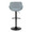 Fabrico Contemporary Adjustable Barstool with Swivel in Black Metal and Blue Noise Fabric with Rounded T Footrest- Set of 2 — back view