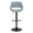Fabrico Contemporary Adjustable Barstool with Swivel in Black Metal and Blue Noise Fabric with Rounded T Footrest- Set of 2 — front view