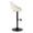 Fabrico Contemporary Adjustable Barstool with Swivel in Black Metal and Cream Noise Fabric with Rounded T Footrest- Set of 2 — side view