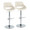 Fabrico Contemporary Adjustable Barstool with Swivel in Chrome Metal and Cream Noise Fabric with Rounded T Footrest- Set of 2 — pair view