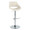 Fabrico Contemporary Adjustable Barstool with Swivel in Chrome Metal and Cream Noise Fabric with Rounded T Footrest- Set of 2 — product view