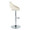 Fabrico Contemporary Adjustable Barstool with Swivel in Chrome Metal and Cream Noise Fabric with Rounded T Footrest- Set of 2 — side view