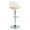 Fabrico Contemporary Adjustable Barstool with Swivel in Chrome Metal and Cream Noise Fabric with Rounded T Footrest- Set of 2 — rear three-quarter view
