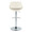 Fabrico Contemporary Adjustable Barstool with Swivel in Chrome Metal and Cream Noise Fabric with Rounded T Footrest- Set of 2 — back view