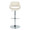 Fabrico Contemporary Adjustable Barstool with Swivel in Chrome Metal and Cream Noise Fabric with Rounded T Footrest- Set of 2 — front view