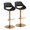 Fabrizzi table in Gold Metal, Black PU, coordinated set view, featuring swivel and adjustable height