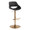 Fabrizzi table in Gold Metal, Black PU, product view, featuring swivel and adjustable height