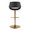 Fabrizzi table in Gold Metal, Black PU, back view, featuring swivel and adjustable height