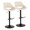 Fabrico Contemporary Adjustable Barstool in Black Metal and Cream Faux Leather with Rounded T Footrest- Set of 2 — pair view