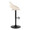 Fabrico Contemporary Adjustable Barstool in Black Metal and Cream Faux Leather with Rounded T Footrest- Set of 2 — side view