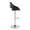Fabrico Contemporary Adjustable Bar Stool in Chrome with Rounded T Footrest and Black Faux Leather- Set of 2 — side view