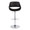 Fabrico Contemporary Adjustable Bar Stool in Chrome with Rounded T Footrest and Black Faux Leather- Set of 2 — front view